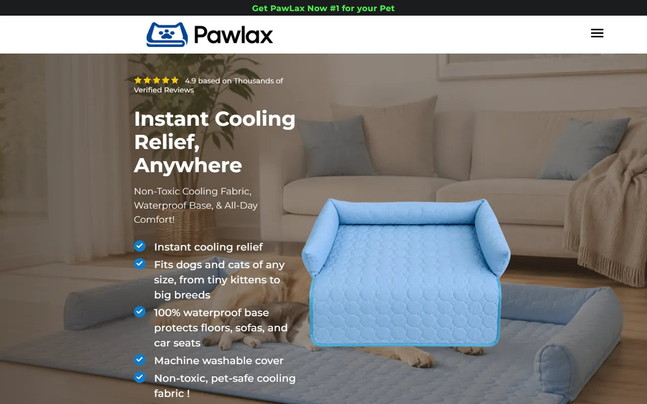 PawLax Cooling Pet Bed - Official Offer